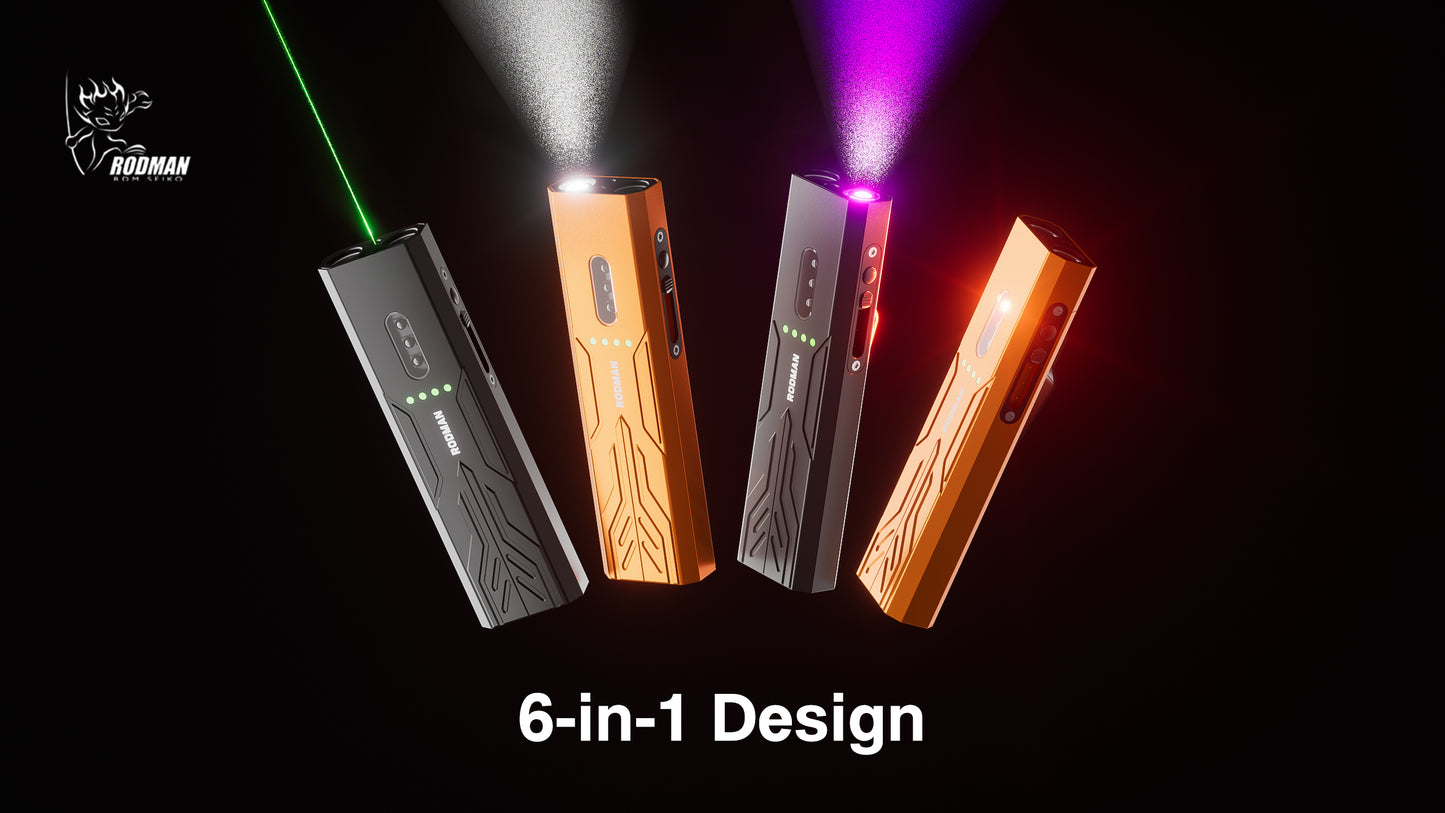 BP901_6-in-1 EDC Flashlight with Laser, UV & Multi-Color Modes