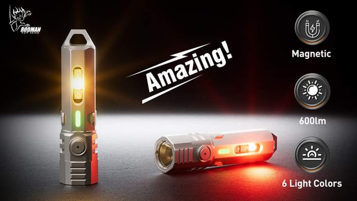 MINI PRO_A 600lm Ti Mini Flashlight with Magnetic Clip and Six