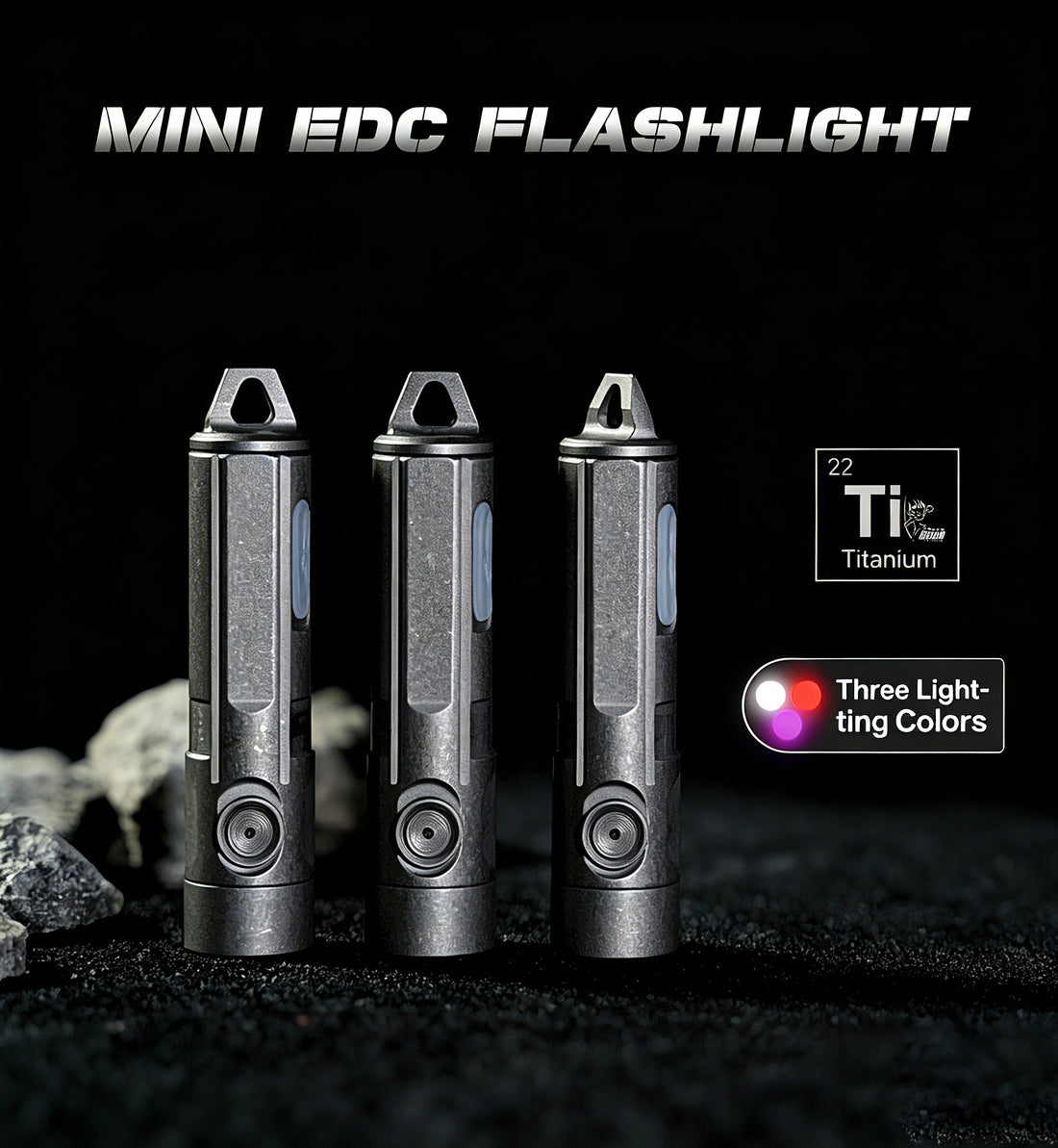 Integrated Titanium Mini, Tri-Color Light