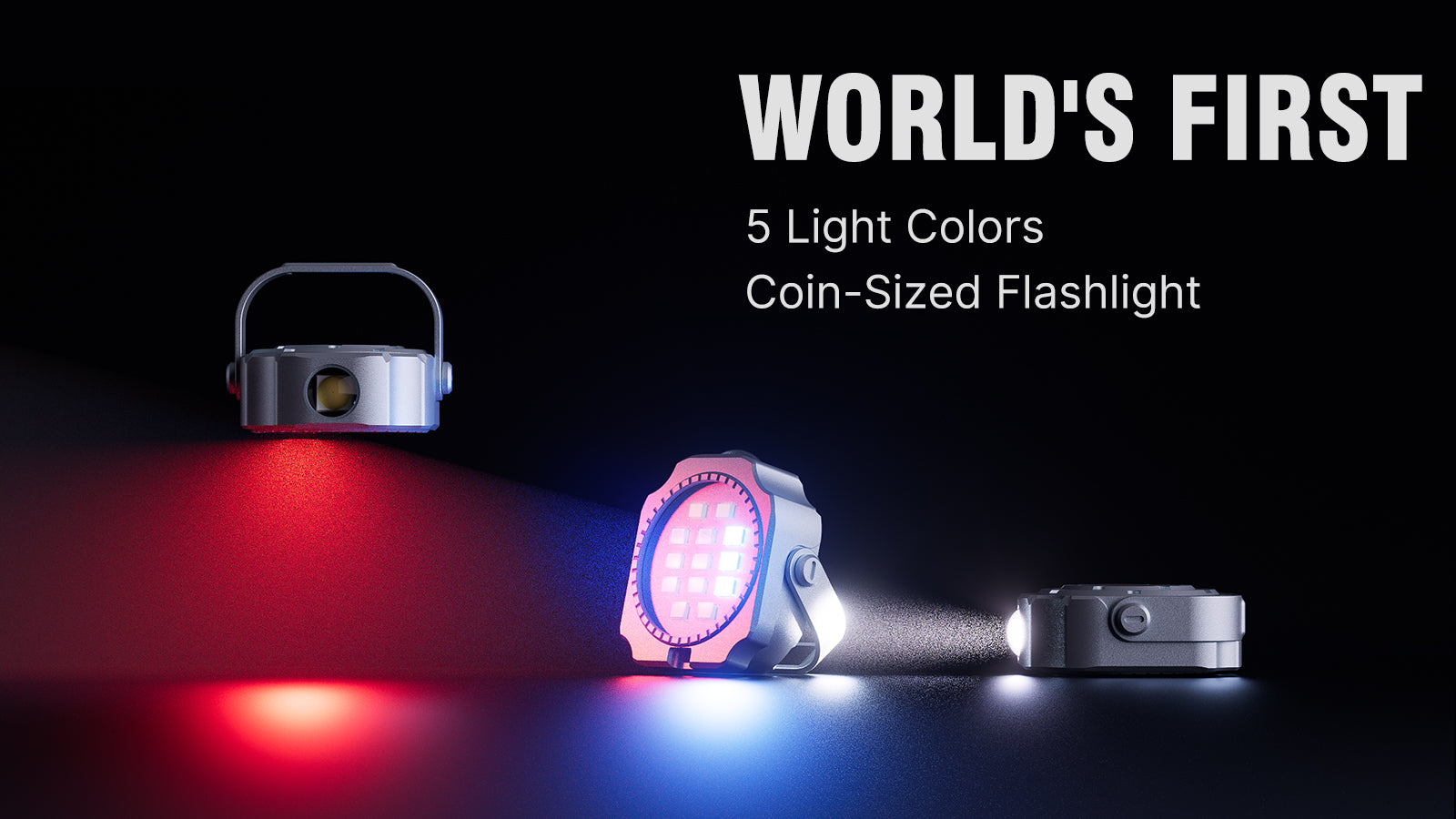 RODMAN:Coin-Sized Titanium Magnetic Flashlight with 5 Light Colors