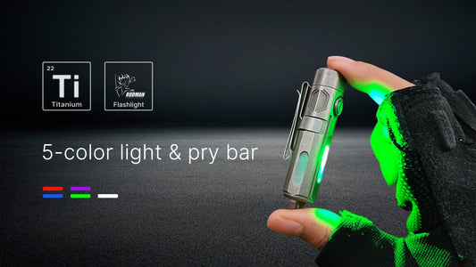 MINI01B_Titanium Flashlight – 5 Light Colors in Your Pocket